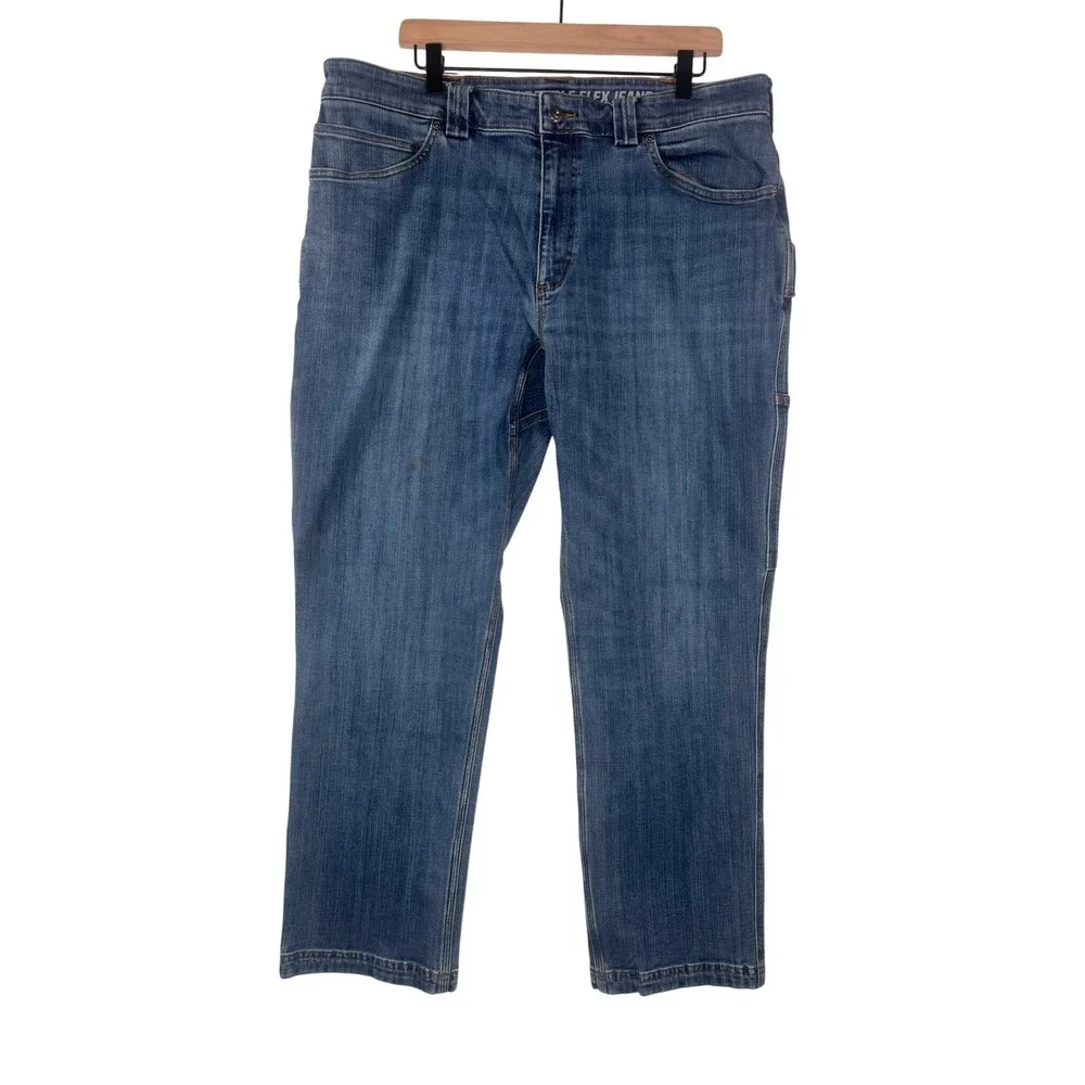 Duluth Trading Co Ballroom Double Flex Carpenter Jeans Mens‎ 38x30 Blue Denim